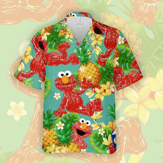 Muppet Kermit Hawaiian Shirt, Tropical Sesame Street Shirt, Muppet Fan Gift