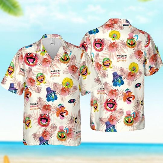 The Muppet Show Hawaiian Shirt, Muppets Dr. Teeth And The Electric Beach Shirt, Disneyland Vacation Shirt, Tropical Pattern Shirt Men