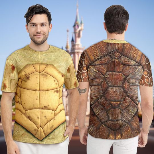 Finding Nemo Crush Costume T-Shirt, Finding Nemo Character Cosplay Costume Shirt, Crush The Turtle Cosplay Tee, Halloween All Over Print Tee