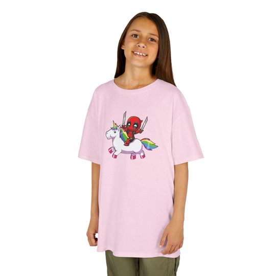 unicorn and deadpool cute girls t-shirtColorful Kids Tee