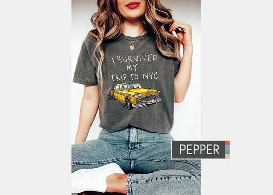 I Survived My Trip To NYC Shirt - New York City Yellow Taxi Shirt - Comfort Colors - Funny Spider Taxi Tee - Cult Movie Shirt- NYC Tom Shirt