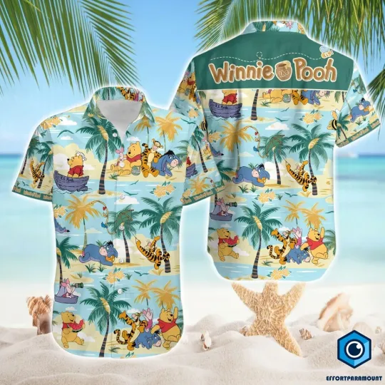Winnie The Pooh Hawaiian Button Down Shirt