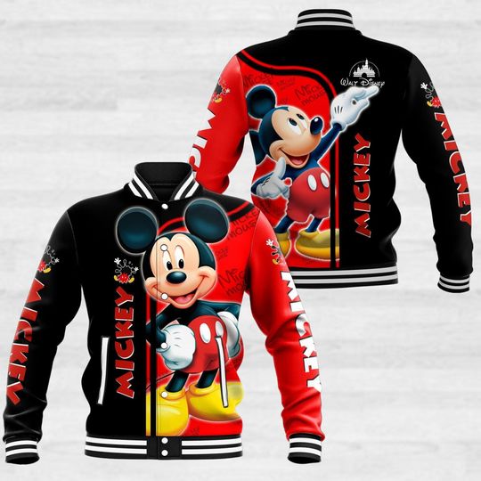 Mickey Mouse Baseball Jacket, Disney Mouse Jacket, Cartoon Movie Jackets For Men, Magic Kingdom Shirt, Racing Jacket, Gift For Him