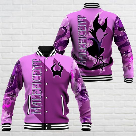 Maleficent Baseball Jacket, Disney Villain College Jacket, Evil Queen Jacket Men, Bad Witches Streetwear Jacket, Gift For Her