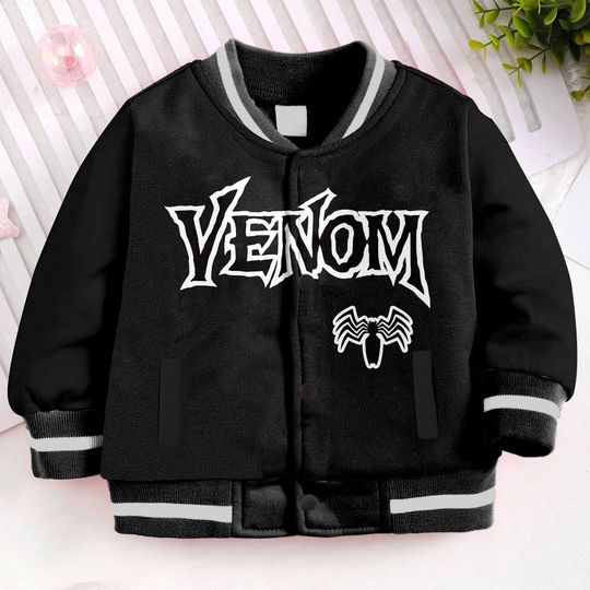 Custom Name And number Venom Kids and Youth Baseball Jacket, Aldult Unisex Varsity Baseball Jacket