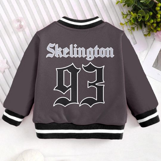 Custom Name And Number Jack Skellington  Kids and Youth Baseball Jacket, Aldult Unisex Varsity Baseball Jacket