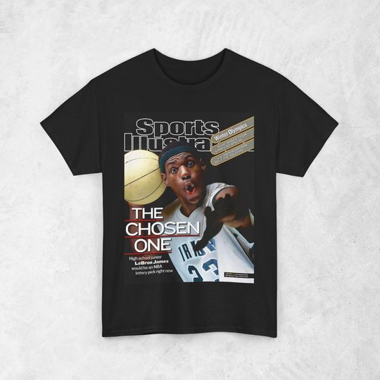 LeBron James "LBJ" Shirt, Highschool NBA SI Cover T-Shirt, Unisex Sports Tee, Vintage Retro Basketball Streetwear, Gift For Men, Dad, Guys