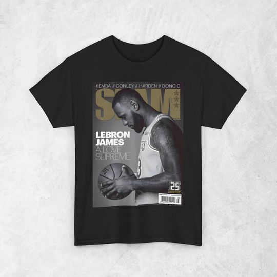 LeBron James "LBJ" Shirt, Los Angeles Lakers LA NBA Slam Cover T-Shirt, Unisex Sports Tee, Vintage Retro Basketball Streetwear, Gift For Men