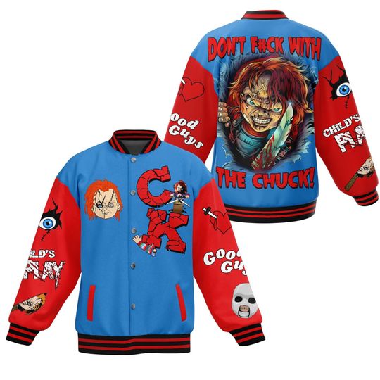 Chucky Baseball Jacket, Horror Movie Shirt, Vintage Childs Play Movie Coat, Trick Or Treat Merch, Chucky Doll Jacket, Gift For Fan