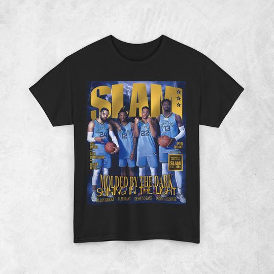 Ja Morant Shirt, JJJ, Bane, Brooks, Memphis Grizzlies NBA SLAM Cover T-Shirt, Unisex Sports Tee, Vintage Retro Basketball Streetwear, Gift