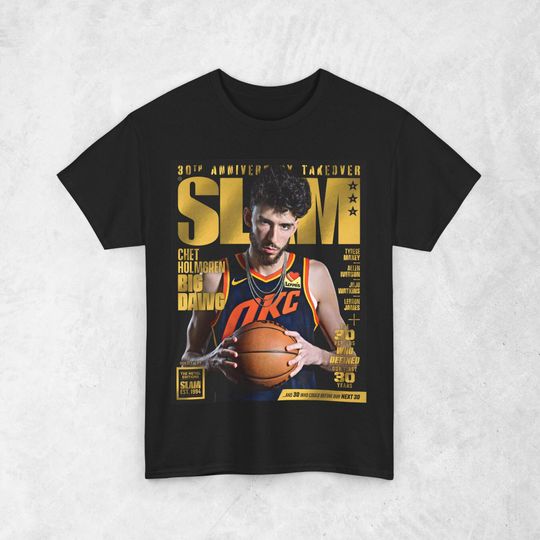 Chet Holmgren Shirt, Oklahoma City Thunder OKC NBA SLAM Cover T-Shirt, Unisex Sports Tee, Vintage Retro Basketball Streetwear, Gift For Men