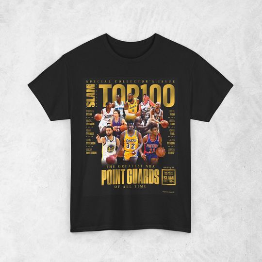 Magic Johnson, Steph Curry, LeBron James, Iverson Shirt, NBA Slam Cover T-Shirt, Unisex Sports Tee, Vintage Retro Basketball Streetwear
