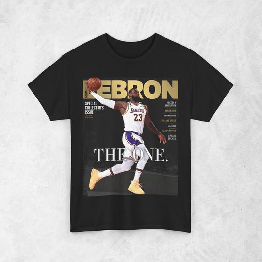 LeBron James "LBJ" Shirt, Los Angeles Lakers LA NBA Slam Cover T-Shirt, Unisex Sports Tee, Vintage Retro Basketball Streetwear, Gift For Men