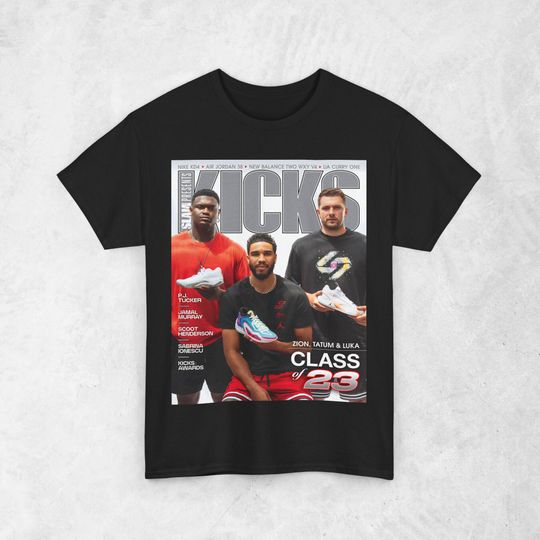 Luka Doncic, Jayson Tatum, Zion Shirt, Sneaker NBA Slam Cover T-Shirt, Unisex Sports Tee, Vintage Retro Basketball Streetwear, Gift for Men
