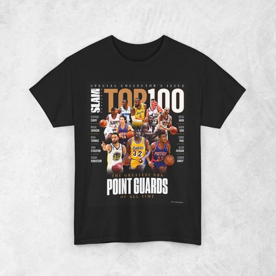 Magic Johnson, Steph Curry, LeBron James, Iverson Shirt, NBA Slam Cover T-Shirt, Unisex Sports Tee, Vintage Retro Basketball Streetwear