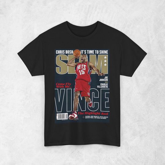 Discover Vince Carter Shirt, New Jersey Nets NBA SLAM Cover T-Shirt, Unisex Sports Tee, Vintage Retro Basketball Streetwear, Gift For Men, Dad, Guys