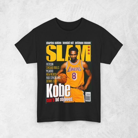 Kobe Bryant Shirt, Los Angeles Lakers "LA" NBA SLAM Cover T-Shirt, Unisex Sports Tee, Vintage Retro Basketball Streetwear, Gift For Men, Dad