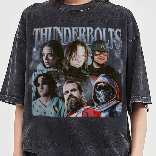 Oversized Thunderbolts T-Shirt Marvel Yelena Belova Thunderbolts Shirt BUCKYY Bn Barnes MCU Movie Shirt Winter Soldier GM0804
