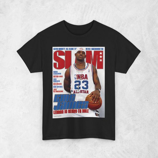 LeBron James "LBJ" Shirt, All Star NBA SLAM Cover T-Shirt, Unisex Sports Tee, Vintage Retro Basketball Streetwear, Gift For Men, Dad, Guys