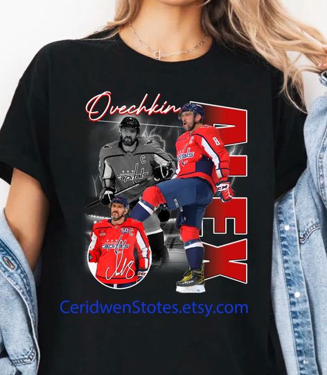 Alex Ovechkin Unisex Softstyle T-Shirt, hockey, nhl, NYR merch, goalie, gift for her, gift for him, gift for nhl fans, nhl player