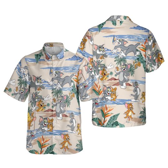Tom And Jerry Shirt, Tom And Jerry Hawaiian Shirt, Tom And Jerry Beach Hawaiian Shirt, Tom And Jerry Summer Shirt