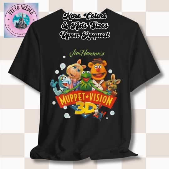Muppet Vision 3D T-Shirt - Retro Poster with Gonzo, Miss Piggy & Kermit - Fun Unisex Gift
