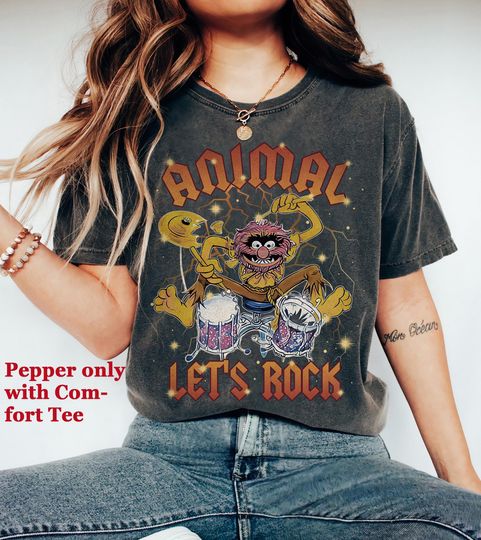 Disney The Muppets Animal Vintage Let's Rock Lightning Shirt, Disneyland Family Matching Shirt,  Magic Kingdom, Disneyland Family Party Gift