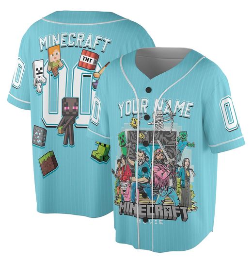 Minecraft Movie Jersey, Custom name Gift For Videogames Fans