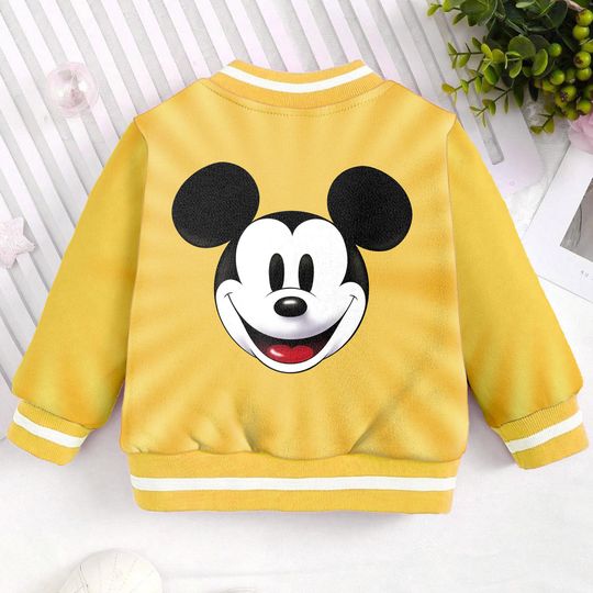 Mickey Classic Kids and Youth Baseball Jacket, Aldult Unisex Varsity Baseball Jacket