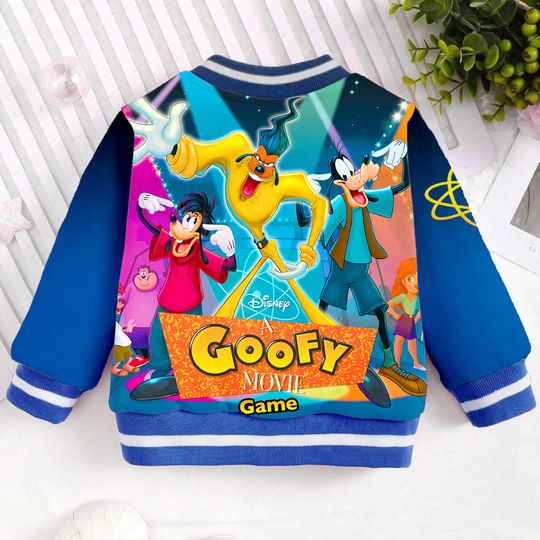 Goofy Movie Max Powerline Kids and Youth Baseball Jacket, Aldult Unisex Varsity Baseball Jacket