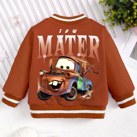 Tow Mater Kids and Youth Baseball Jacket, Aldult Unisex Varsity Baseball Jacket