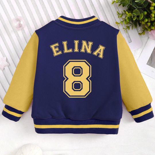 Custom Name And Number Retro Purple Gold Kids and Youth Baseball Jacket, Aldult Unisex Varsity Baseball Jacket
