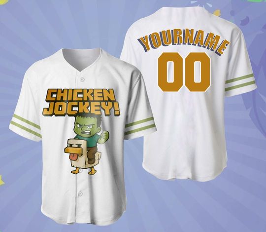 Chicken Jockey Baseball Jersey, Funny Chicken Jockey Baseball Jersey, Custom Jersey, Zombie Riding Chicken Tee, Baseball Jersey Team, Sports
