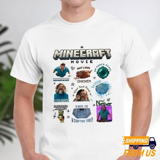 Steves A Minecraft Movie Shirt, Hot Lava Chicken, Chicken Jockey, Minecraft Movie Gift, Minecraft Meme Shirt, Steve Minecraft Shirt
