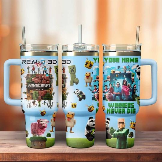 Custom Minecraft Tumbler 40Oz, A Minecraft Movie Tumbler, Game Coffee Tumbler, Gaming Tumbler Cup, Minecraft Cup,Tumbler Gift For Gamer