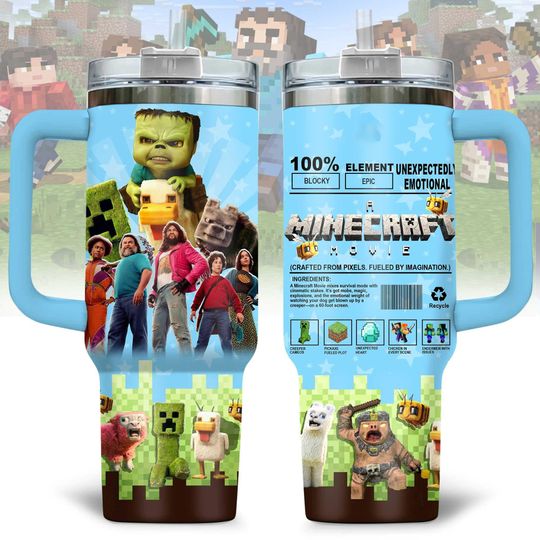 Funny Minecraft Tumbler 40Oz, A Minecraft Movie Tumbler, Game Coffee Tumbler, Gaming Tumbler Cup, Minecraft Cup,Tumbler Gift For Gamer
