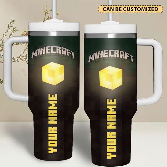 Custom Minecraft Tumbler 40Oz, Pixel Game Characters Tumbler Cup, Insulated Tumbler, Pixel Game Lover Gift, Funny Gaming Coffee Tumbler