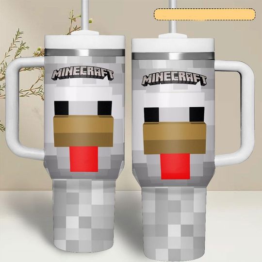 Minecraft Characters Tumbler 40Oz, Pixel Game Tumbler, Minecraft Insulated Tumbler, Pixel Game Lover Gift, Funny Gaming Coffee Tumbler