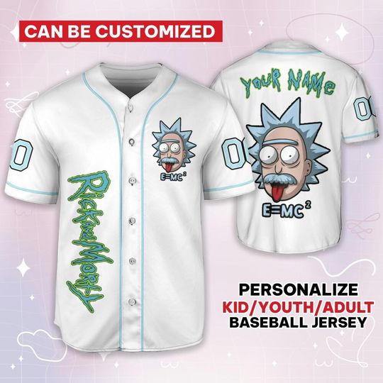 Custom Rick And Rickandmorty Rick Einstein,Personalized Baseball Jersey Family,Funny Movie Cartoon Gift For Fans,Custom Name Shirt,Birthday Gift