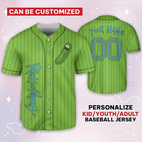 Custom Rick And Rickandmorty P rick,Personalized Baseball Jersey Family,Funny Movie Cartoon Gift For Fans,Custom Name Shirt,Birthday Gift