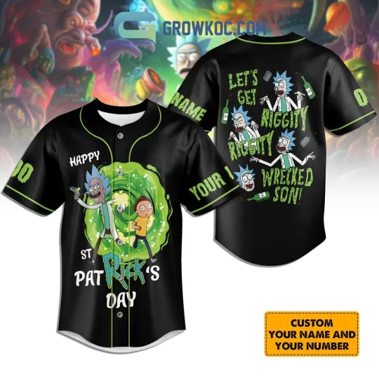 Rick And Rickandmorty St Patrick8217s Day Personalized Baseball Jersey With Sewn Trim