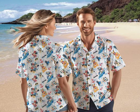 Disney Cruise Hawaiian Shirt, Disney Cruise Shirt, Mickey and Friends Cruise Hawaii Shirt, Disney Cruise Button Up Shirt,Mickey Hawaii Shirt
