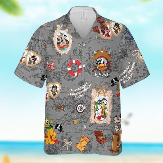 Custom Disney Friends Hawaiian Shirt, Disney Cruise Hawaii Tee, Donald Duck Summer Shirt, Disney Aloha Shirt Men Women, Trip 2025 Gifts