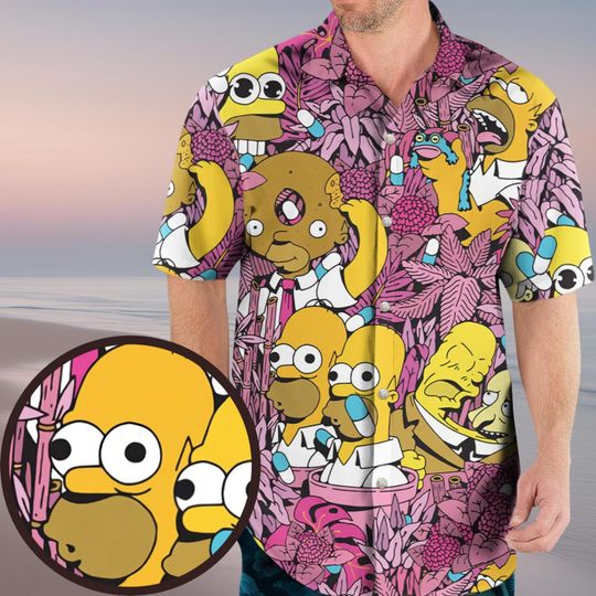 Homer Simpson Hawaiian Shirt, Bart Simpsons Vacation Shirt, Homer Beach Shirt for Fans, Retro TV Show Outfit, Simpsons Gifts for Fans