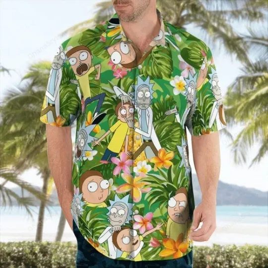 Rick And Rickandmorty Hawaiian Shirt Funny Cartoon Rick And Rickandmorty Shirt