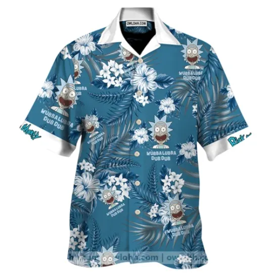 Rick And Rickandmorty Hawaiian Shirt Aloha Summer Beach Button Down For Men