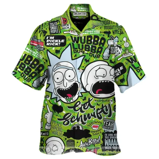 New Rick And Rickandmorty Aloha Summer Beach Button Down Hawaiian Shirt
