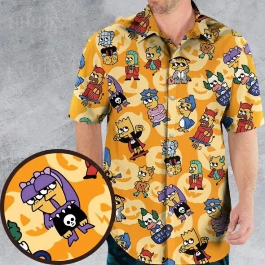Simpsons Characters in Halloween Costume Hawaiian Shirt, Perfect The Simpsons