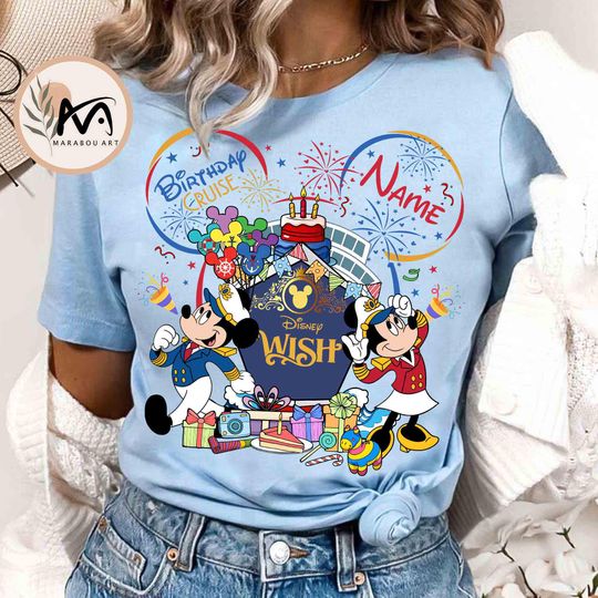 Personalized Birthday Mickey and Friends Disney Cruise Shirt, Birthday Boy Birthday Girl 2025 matching Shirt, Family Cruise vacation Trip
