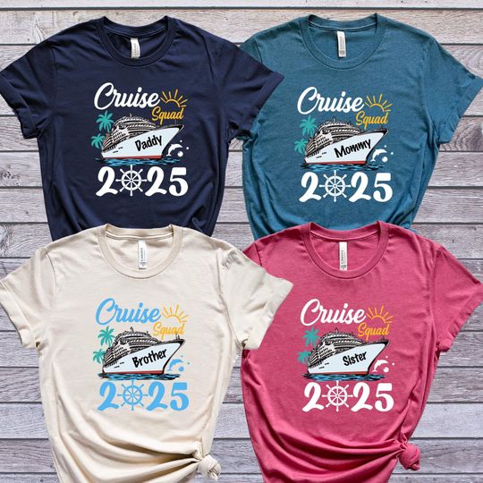 Custom Cruise Squad 2025 Shirt, Custom Family Cruise Name Shirts, Family Matching Tee,  Family Cruise Vacation 2025 Tee Disney Cruise Shirt